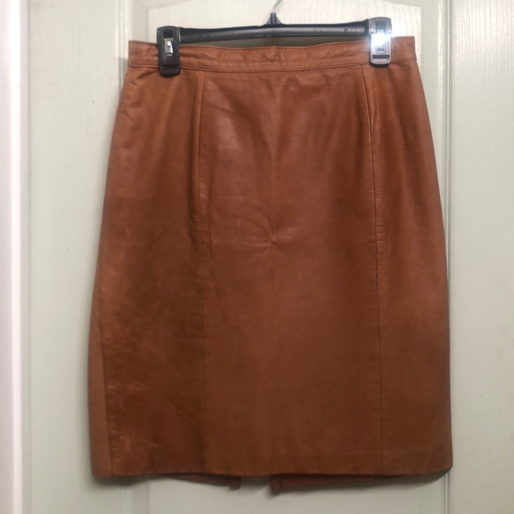 Vintage genuine leather skirt